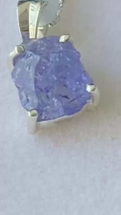 Certified Raw Tanzanite Pendant Single Origin 2.27 cts
