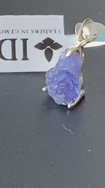Natural Tanzanite Necklace Certified Crystal Pendant 3.06 cts