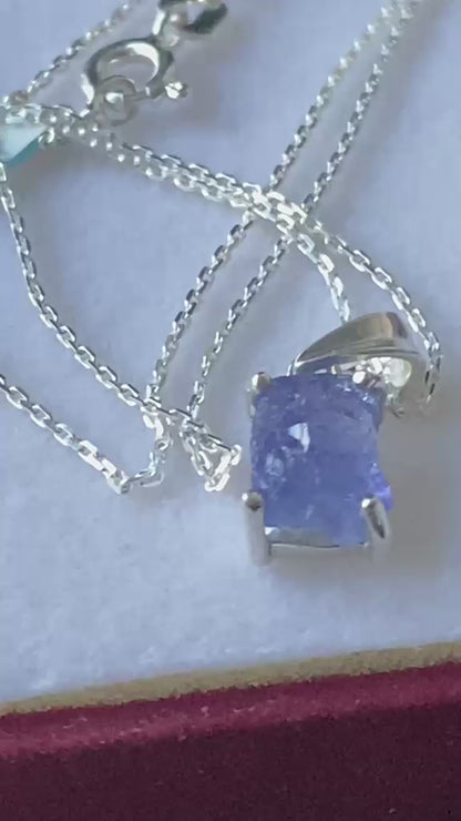 Certified Raw Tanzanite Pendant Single Origin 1.73 cts