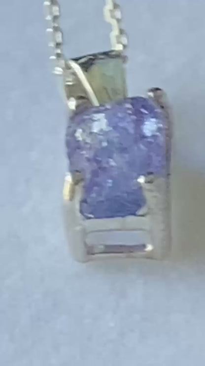 Blue Tanzanite Pendant Raw Crystal from Tanzania 1.50 cts