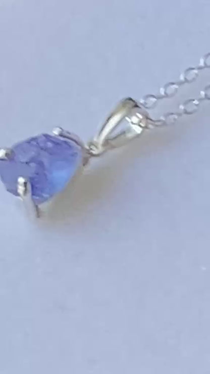 Natural Tanzanite Crystal Pendant in Sterling Silver 1.02 cts