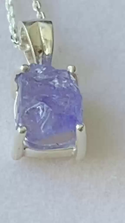 Certified Raw Tanzanite Pendant Single Origin 2.09 cts