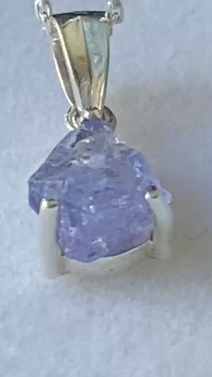 Certified Raw Tanzanite Pendant Single Origin 1.94 cts