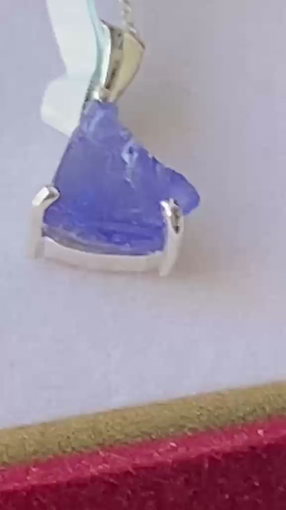 Certified Raw Tanzanite Pendant Single Origin 2.67 cts