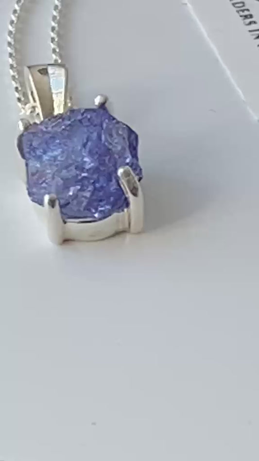 Certified Raw Tanzanite Pendant Single Origin 2.31 cts