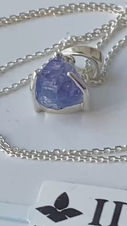 Certified Raw Tanzanite Pendant Single Origin 2.23 cts