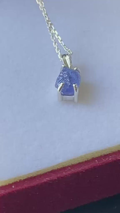 Certified Raw Tanzanite Pendant Single Origin 0.84 cts