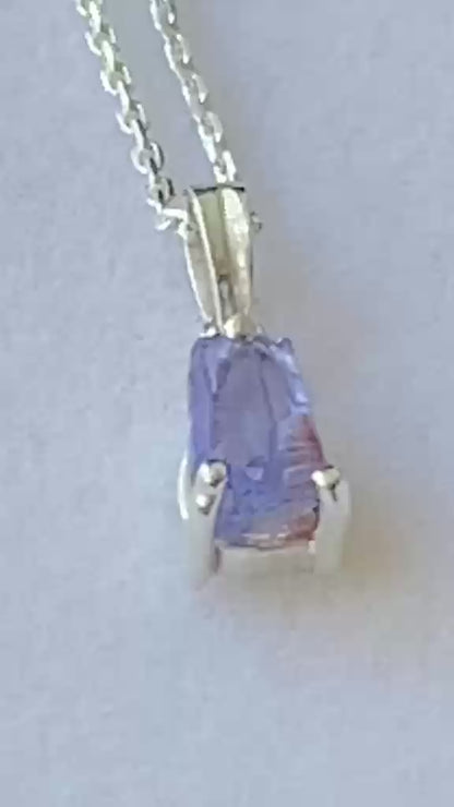 Blue Tanzanite Pendant Raw Crystal from Tanzania 0.88 cts
