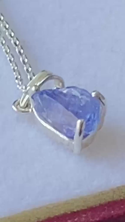 Natural Tanzanite Crystal Pendant in Sterling Silver 2.44 cts