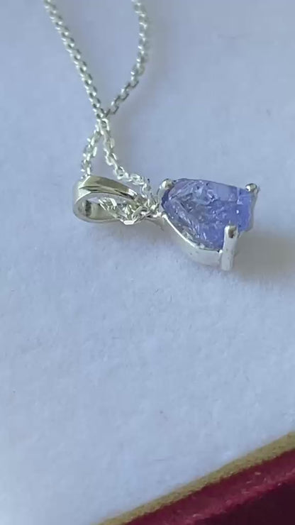 Raw Tanzanite Pendant Certified Merelani Tanzania 0.91 cts