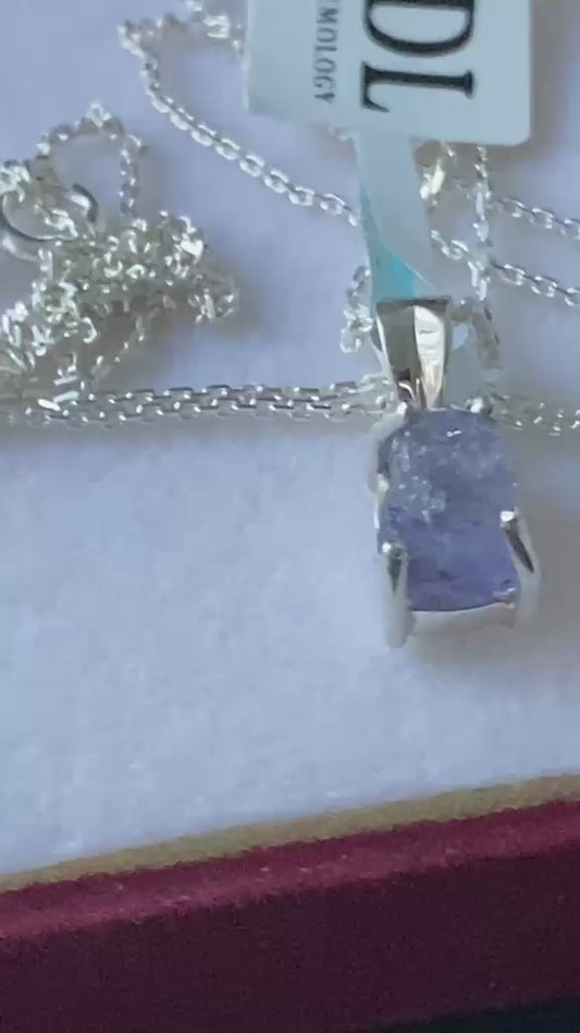 Certified Raw Tanzanite Pendant Single Origin 2.00 cts