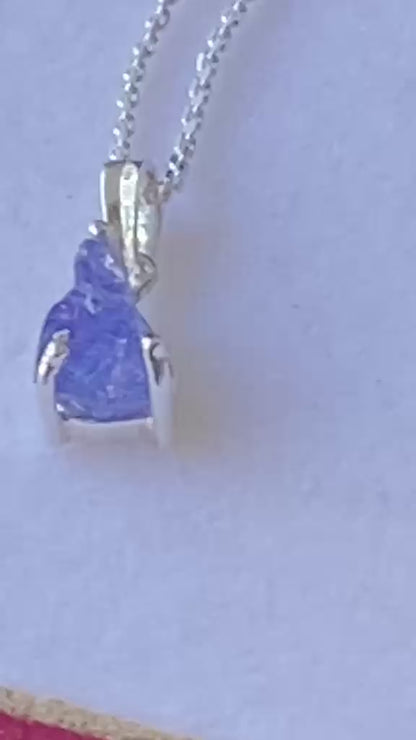 Raw Tanzanite Pendant Certified Merelani Tanzania 1.14 cts