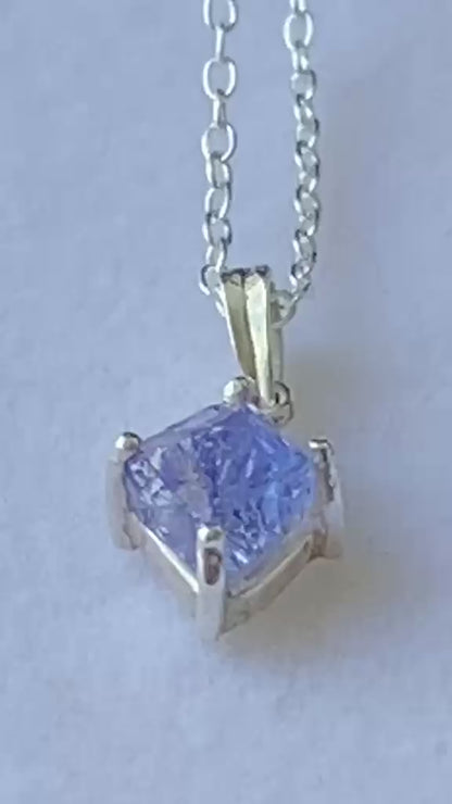 Natural Tanzanite Crystal Pendant in Sterling Silver 2.61 cts