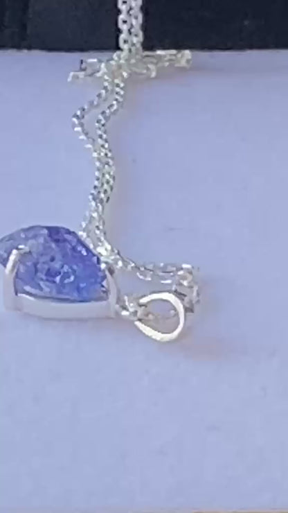 Raw Tanzanite Pendant Certified Merelani Tanzania 1.37 cts