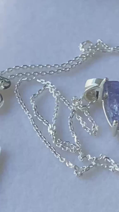 Blue Tanzanite Pendant Raw Crystal from Tanzania 1.84 cts