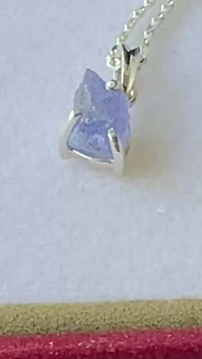 Raw Tanzanite Pendant Certified Merelani Tanzania 0.86 cts