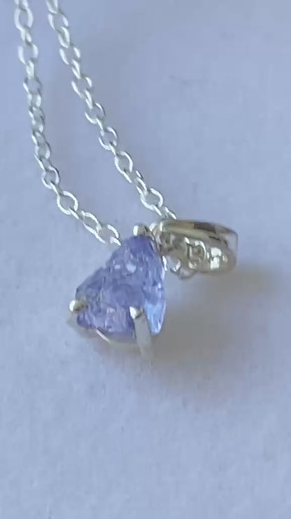 Raw Tanzanite Crystal Pendant 925 Sterling Silver 0.87 cts