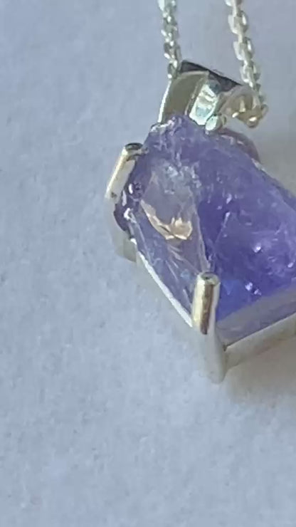 Certified Raw Tanzanite Pendant Single Origin 2.90 cts.