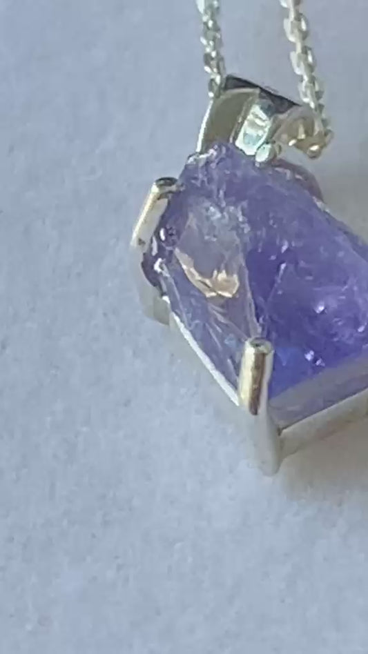 Certified Raw Tanzanite Pendant Single Origin 2.90 cts.