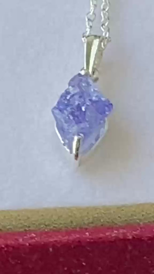 Raw Tanzanite Pendant Certified Merelani Tanzania 1.35 cts.