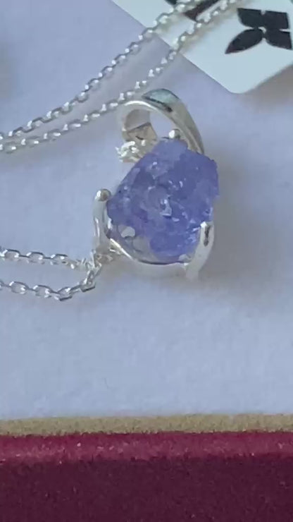 Raw Tanzanite Pendant Certified Merelani Tanzania  2.25 cts