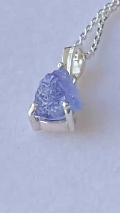 Blue Tanzanite Pendant Raw Crystal from Tanzania 0.92 cts