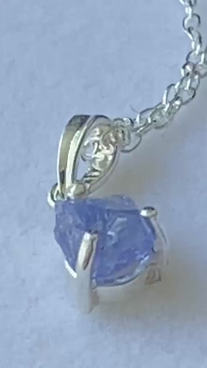 Natural Tanzanite Necklace Certified Crystal Pendant 0.82 cts