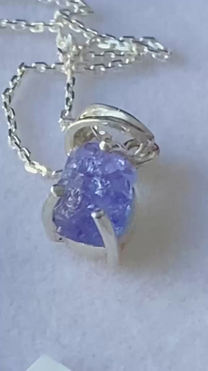 Raw Tanzanite Pendant Certified Merelani Tanzania 1.66 cts