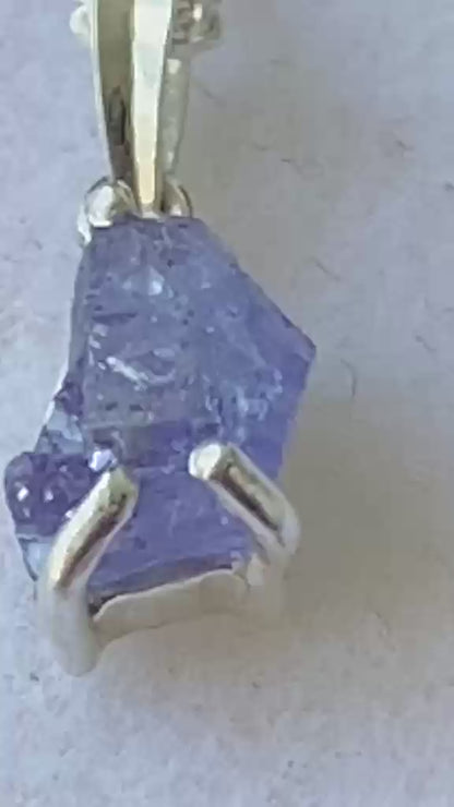 Certified Raw Tanzanite Pendant Single Origin 0.87 cts