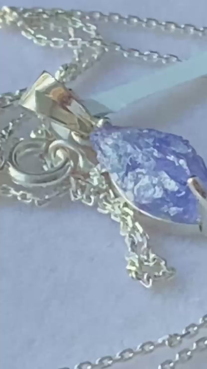 Raw Tanzanite Pendant Certified Merelani Tanzania  1.77 cts